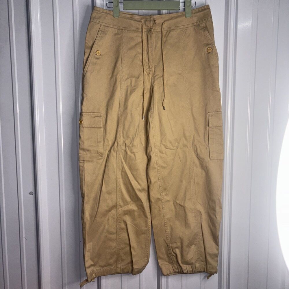 Jones New York Signature Antigua Highlights Khaki Cropped Cargo Pants Size 6 NWT